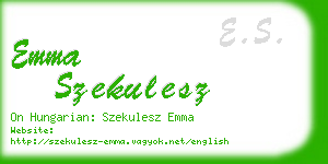 emma szekulesz business card